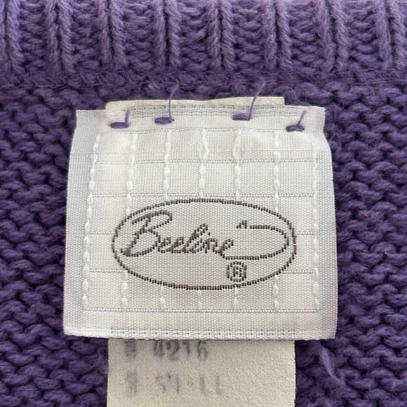 80s 90s Purple Short Sleeve Sweater Vintage Small Preppy Fairy Cottagcore Retro - Picture 4 of 5